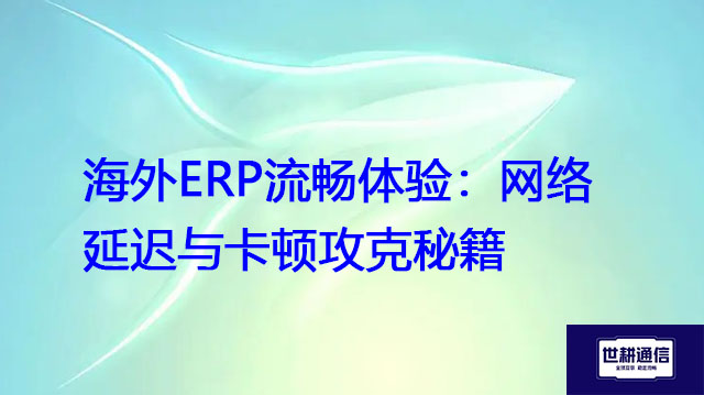 海外ERP流畅体验：网络延迟与卡顿攻克秘籍？？？解决方案//世耕通信全球办公专网