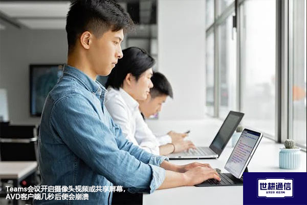 Teams会议开启摄像头视频或共享屏幕,AVD客户端几秒后便会崩溃.jpg Teams会议开启摄像头视频或共享屏幕,AVD客户端几秒后便会崩溃.jpg