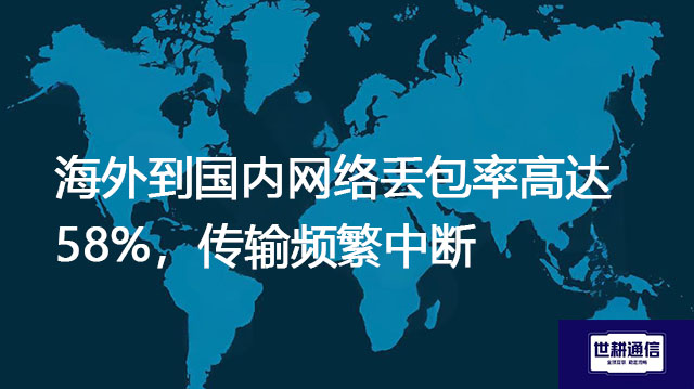 海外到国内网络丢包率高达58%,传输频繁中断???解决方案//世耕通信全球办公专网 海外到国内网络丢包率高达58%,传输频繁中断???解决方案//世耕通信全球办公专网