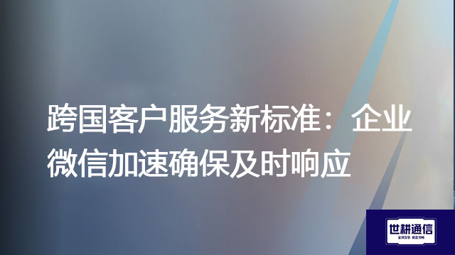 跨国客户服务新标准：企业微信加速确保及时响应​？？？解决方案//世耕通信全球办公专网